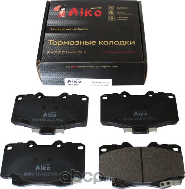 Колодки TOYOTA HiLux, 4 Runer, LC Prado (1988-2002) передние (Aiko). Артикул PF1387