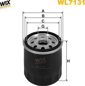 Масляный фильтр WIX Filters для Toyota Auris II 2015-2018. Артикул WL7131