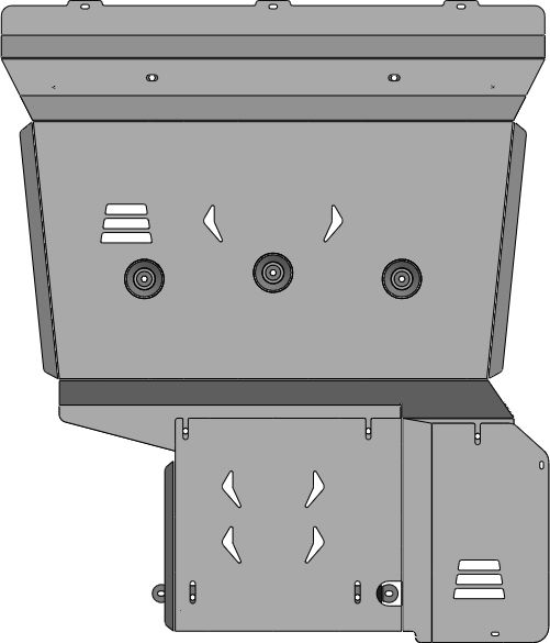 Защита алюминиевая АВС-Дизайн для картера и КПП Mercedes-Benz V-Класс W447 4WD 2014-2026. Артикул 13.09ABC