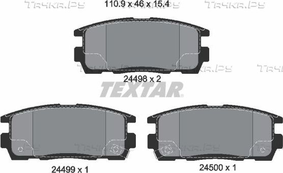 Тормозные колодки Textar Q+ задние для Chevrolet Equinox I 2003-2009. Артикул 2449801