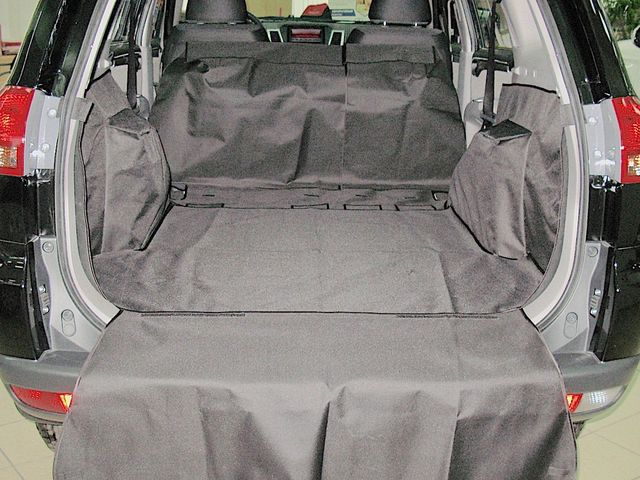Защитный чехол AUTOSMSTUDIO "Maxi" в багажник автомобиля для Mitsubishi Pajero Sport II 2008-2017, черный. Артикул TP-PADJEROSP-MAXI-BL