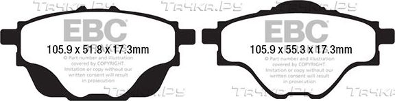 Тормозные колодки EBC Brakes. Артикул DP22197