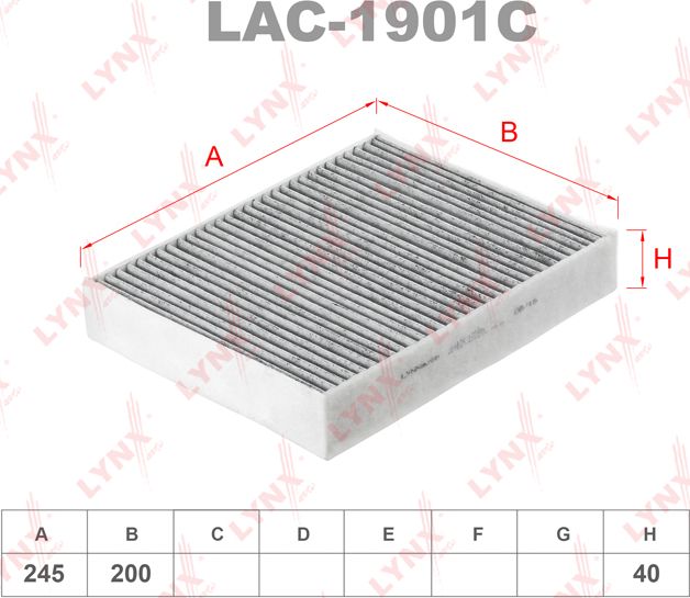 Салонный фильтр LYNXauto для BMW 2 F22 2012-2026. Артикул LAC-1901C