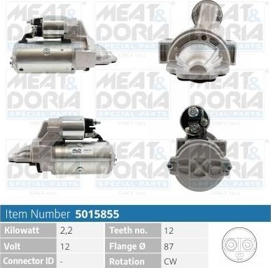 Стартер Meat & Doria для Ford Tourneo Custom I 2012-2026. Артикул 5015855