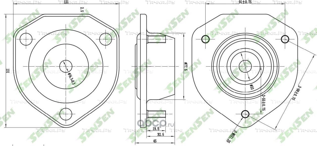 M61002 Опора амортизатора заднего верхняя chevrolet lacetti (j200) 03 (Sensen). Артикул M61002