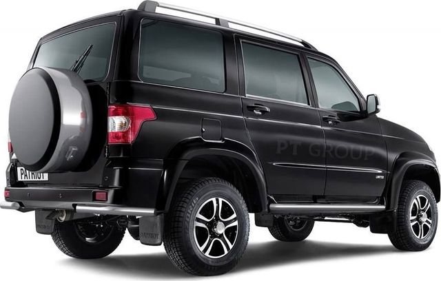 Защита PT Group заднего бампера угловая d63 для УАЗ Patriot I рестайлинг 2014-2026. Артикул 05020301