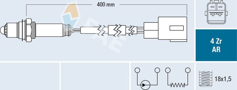 Лямбда-зонд (кислородный датчик) FAE. Артикул 75617