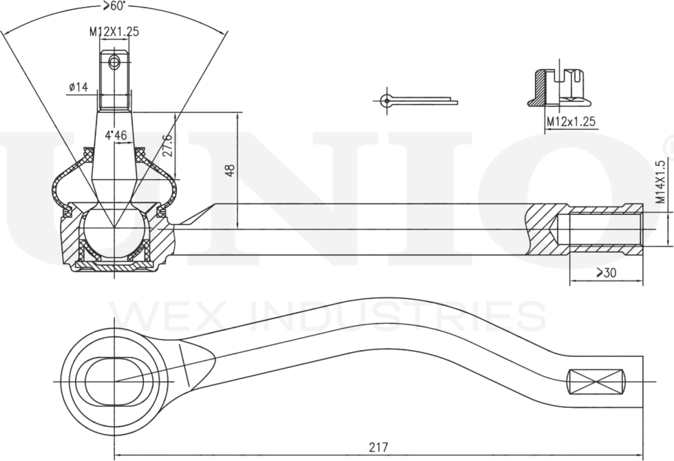 Наконечник рулевой тяги (Unio). Артикул SSP-10011