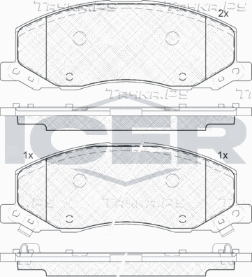 Тормозные колодки Icer передние для Bentley Flying Spur I 2013-2019. Артикул 181927