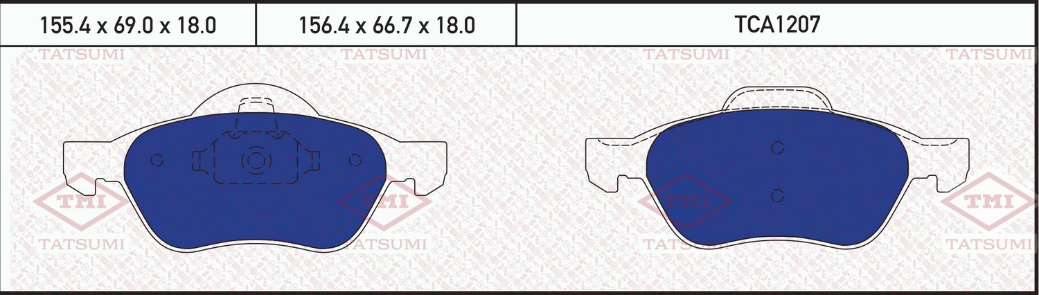 Колодки тормозные RENAULT MEGANE 04- перед. (Tatsumi). Артикул TCA1207