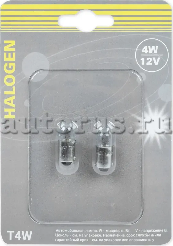 Лампа 12V T4W 4W BA9s GANZ 2 шт. блистер GIP06073. Артикул GIP06073