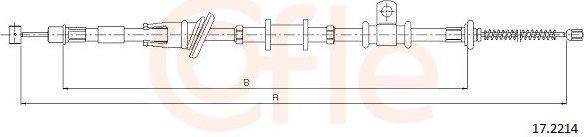Трос ручника (тросик ручного тормоза) Cofle задний правый для Mitsubishi Space Star I 1998-2004. Артикул 17.2214