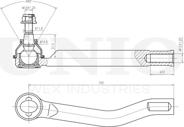 Наконечник рулевой тяги (Unio). Артикул SSP-10140