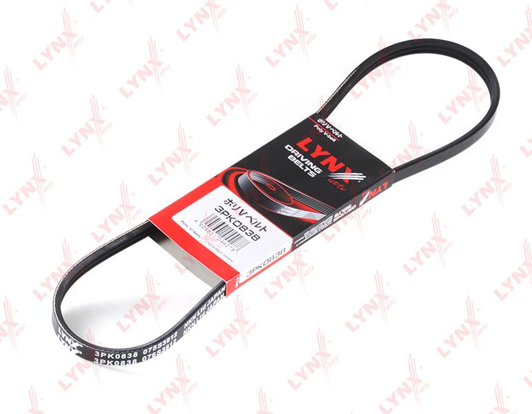 Приводной ремень поликлиновой LYNXauto. Артикул 3PK0838