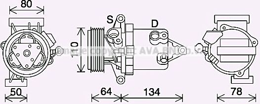 Компрессор кондиционера AVA. Артикул DNAK437