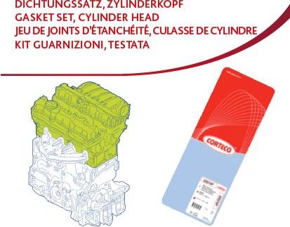 Комплект прокладок ГБЦ Corteco для Opel Tigra B 2004-2010. Артикул 418613P