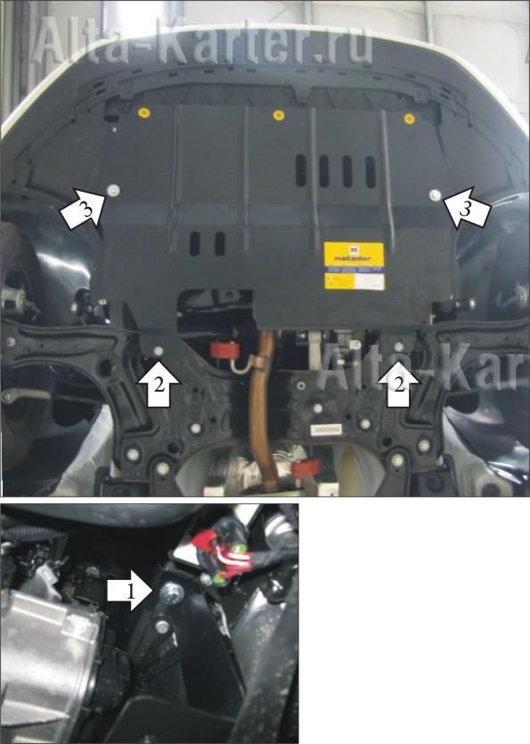 Защита Мотодор для картера, КПП Seat Ibiza IМ 2012-2017. Артикул 02308