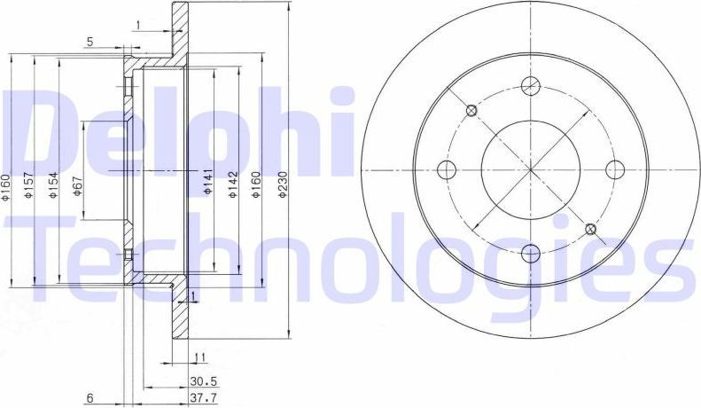 Тормозной диск Delphi. Артикул BG3337