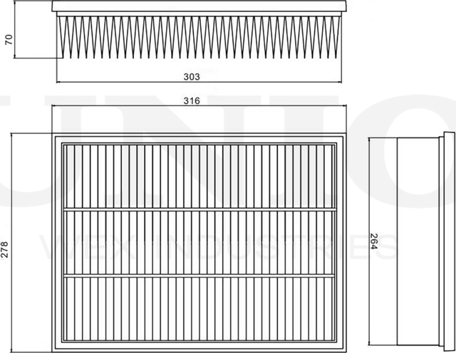 Фильтр воздушный (Unio). Артикул FLT-10107