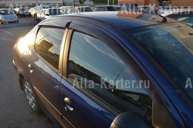 Дефлекторы Cobra Tuning для окон Peugeot 206 седан, хэтчбек 1998-2007. Артикул P10205