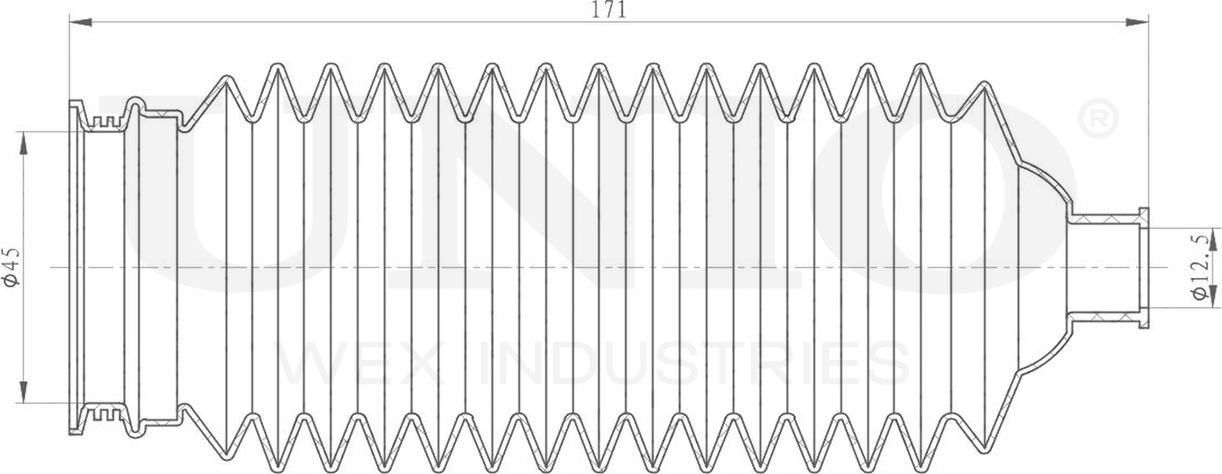 Пыльник рулевой рейки (Unio). Артикул DUC-20029
