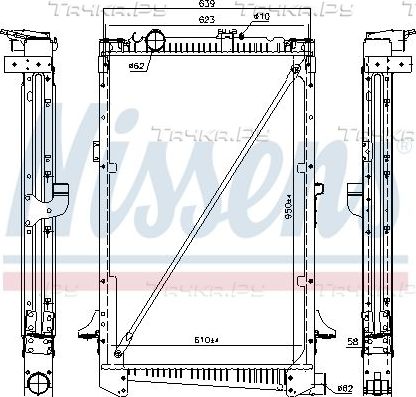 Радиатор охлаждения двигателя Nissens для DAF CF 85 2001-2013. Артикул 61442A