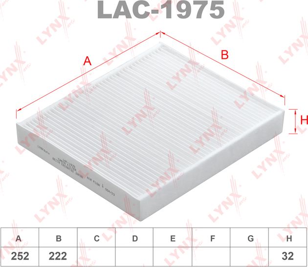 Салонный фильтр LYNXauto. Артикул LAC-1975