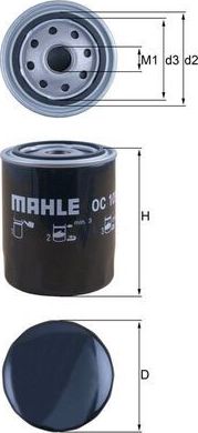 Масляный фильтр Mahle-Knecht. Артикул OC 105