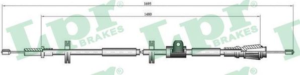 Трос ручника (тросик ручного тормоза) LPR. Артикул C0914B