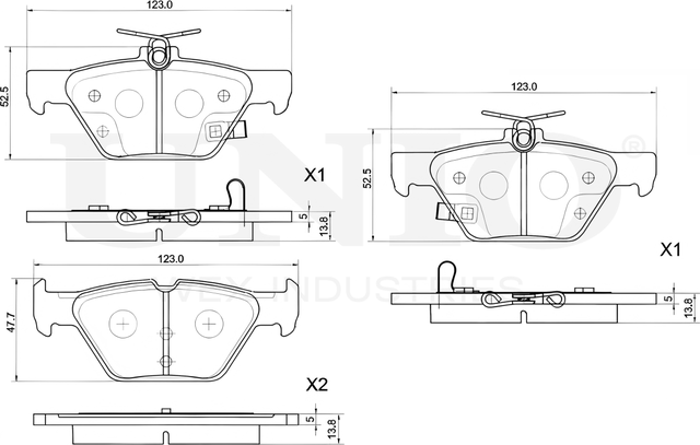 Колодки тормозные диск. задние Subaru Forester (SK) 18-, Impreza (GT) 16-, Legacy (BN) 15- (Unio). Артикул BRP-20195