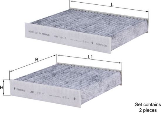 Салонный фильтр Mahle-Knecht. Артикул LAK 191/S