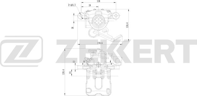 Тормозной суппорт Zekkert (Чугун) задний левый для Honda Civic VIII 2005-2011. Артикул BS-8350