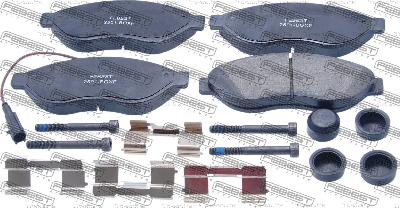 Тормозные колодки Febest передние для Citroen Jumper II 2006-2026. Артикул 2501-BOXF