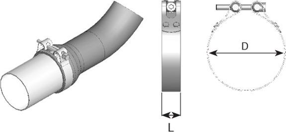 Хомут глушителя Dinex (высококачественная сталь). Артикул 99227