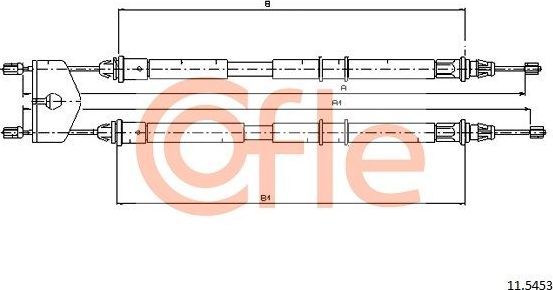 Трос ручника (тросик ручного тормоза) Cofle. Артикул 11.5453