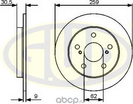 Тормозной диск G.U.D.. Артикул GDB109155
