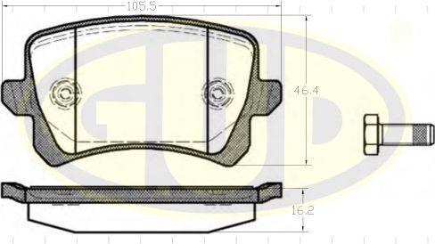 Тормозные колодки G.U.D.. Артикул GBP880162
