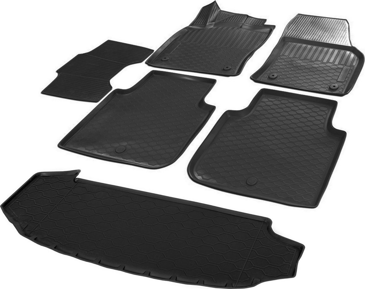 Комплект ковриков Rival для салона и багажника Skoda Kodiaq (7 мест) 2017-2026. Артикул K15105001-3