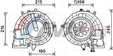 Вентилятор, мотор печки (отопителя) салона AVA. Артикул MS8612