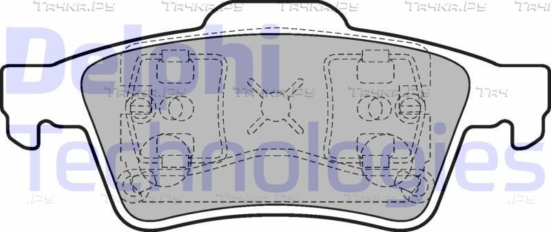 Тормозные колодки Delphi (Low-Metallic) задние для Ford Tourneo Connect I 2002-2013. Артикул LP1701