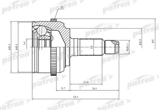 Шрус наружный (граната) Patron. Артикул PCV1503