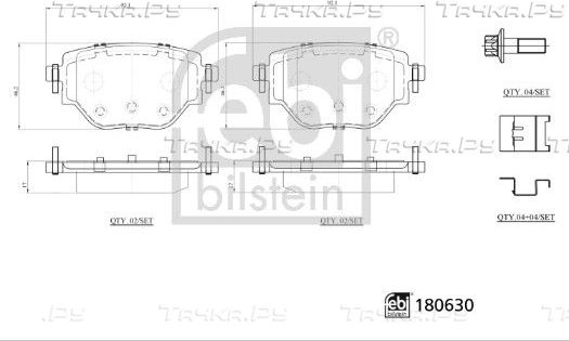 Тормозные колодки Febi Bilstein. Артикул 180630