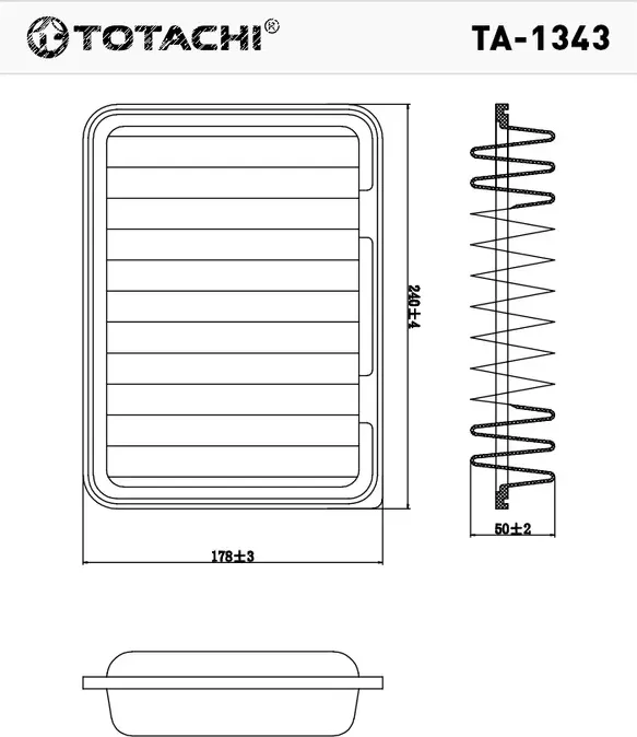 ТОТАЧИ Фильтр воздушный TA-1343 A-1013 17801-21050 MANN C 24005 (Totachi). Артикул TA1343
