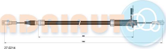 Трос ручника (тросик ручного тормоза) Adriauto для Mercedes-Benz W124, A124 1984-1993. Артикул 27.0214