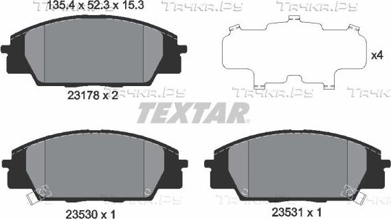 Тормозные колодки Textar. Артикул 2317801