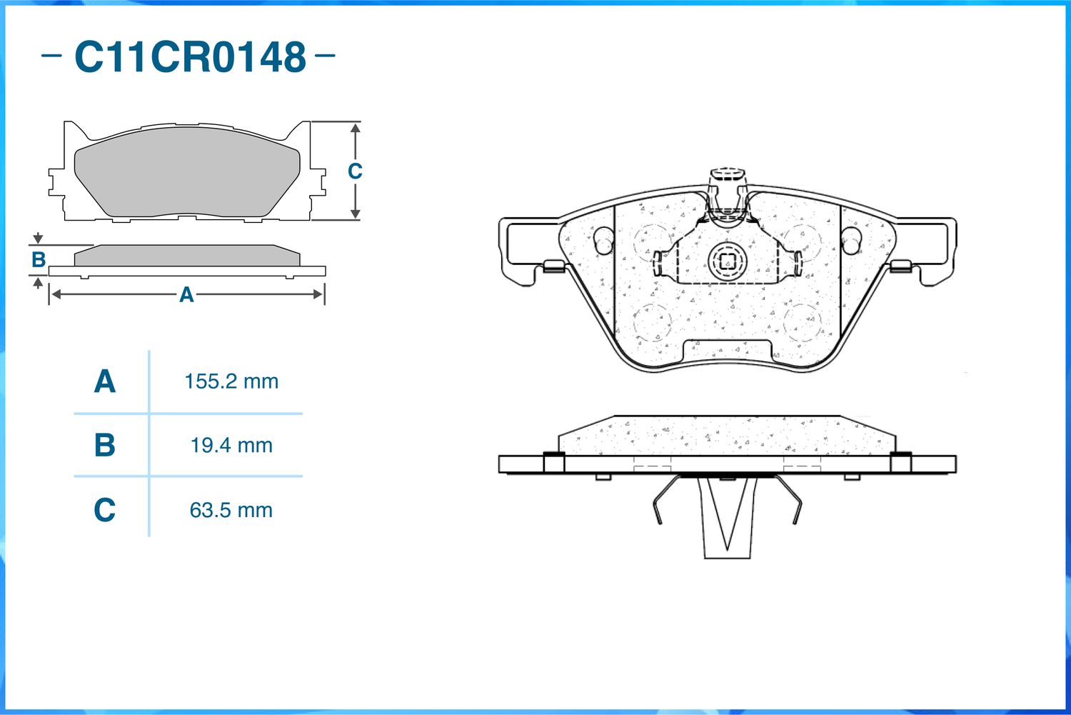 Колодки тормозные передние (Low Metallic) (Cworks). Артикул C11CR0148