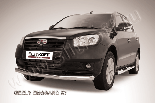 Защита Slitkoff переднего бампера d76 для Geely Emgrand X7 2011-2016. Артикул GEX7003