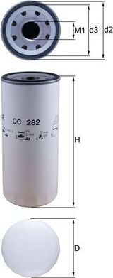 Масляный фильтр Mahle для Volvo  FS7 1994-1996. Артикул OC 282