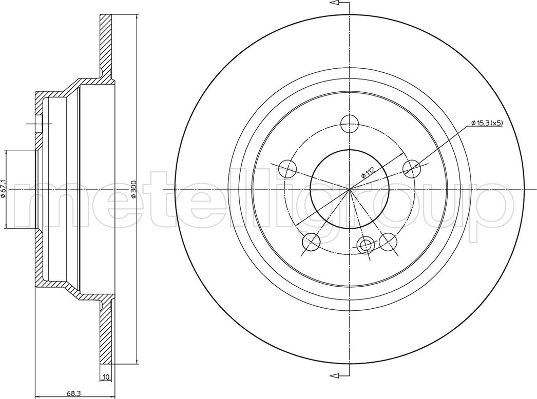 Тормозной диск Metelli. Артикул 23-0624C