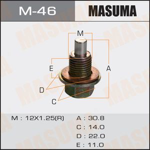 Сливная пробка масляного поддона двигателя Masuma для Nissan X-Trail T32 2014-2025. Артикул M-46